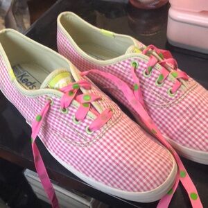Keds ~Pink and Green Gingham Sneakers~8